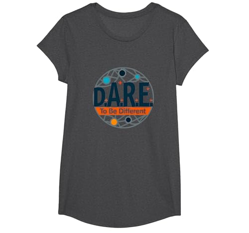 D.A.R.E. to Be Different - Inspirierende Grafikkunst T-Shirt, Girls, Anthrazit Meliert, Mittel von Generic