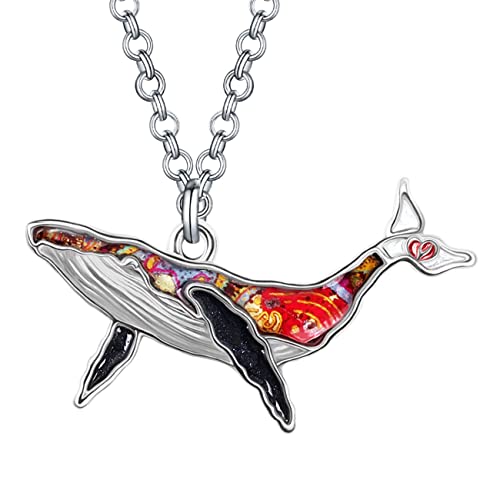 DALANE Emaille Legierung Halskette Wal Ozean Fisch Anhänger Neuheit Wal-Geschenke für Frauen Mädchen Meerestierschmuck (Schwarz) von Generic