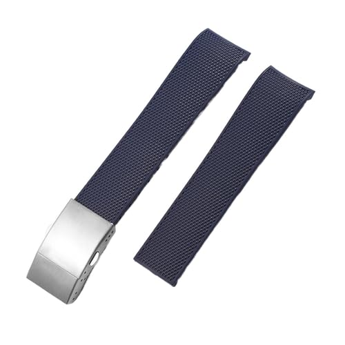 DSHDFJ Uhrenband mit Longines kompatibel Eroberungshydroconquest. Watch-Accessoires Männer Wasserdichte Gurt Weiche Gummi-Silikon-Armband-Kette(Blue-Silver Clasp) von Generic