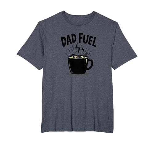 Dad Fuel: Kaffeebecher mit Werkzeug für handliche Väter T-Shirt, Herren Große Größen, Blau Meliert, 6X Tall von Generic