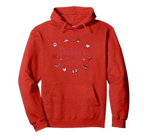 Daddys Mädchen Niedliche Prinzessin Schmetterling Herzen Geschenk Pullover Hoodie, Unisex für Erwachsene, Rot, M von Generic