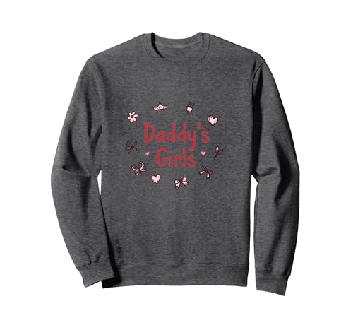 Daddys Mädchen Niedliche Prinzessin Schmetterling Herzen Geschenk Sweatshirt, Unisex für Erwachsene, Anthrazit Meliert, XXL von Generic