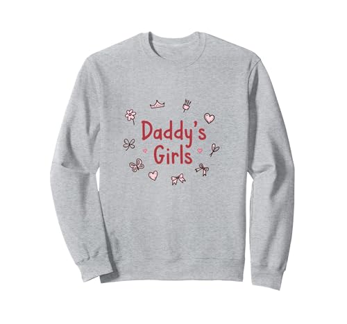 Daddys Mädchen Niedliche Prinzessin Schmetterling Herzen Geschenk Sweatshirt, Unisex für Erwachsene, Grau Meliert, L von Generic