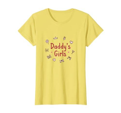 Daddys Mädchen Niedliche Prinzessin Schmetterling Herzen Geschenk T-Shirt, Damen, Gelb, S von Generic