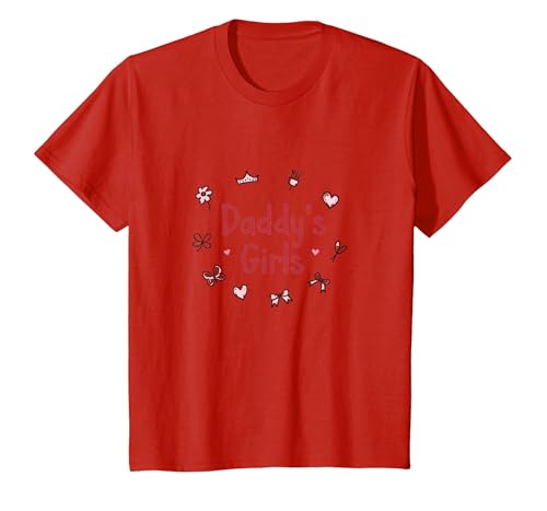 Daddys Mädchen Niedliche Prinzessin Schmetterling Herzen Geschenk T-Shirt, Kinder, Rot, 92 von Generic
