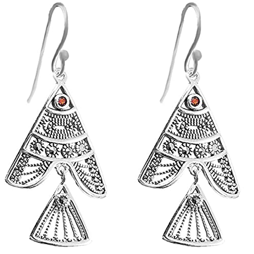 Damen 925 Silber Schmuck Vintage Fisch Ohrringe für Damen von Generic