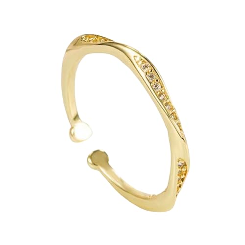 Damen 925 Sterling Silber Minimalistischer offener Ring Verstellbarer Schmuck von Generic