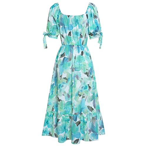 Damen Ärmellos Sommerkleid Midikleid,Summer Kleid Gesmokt Damen,Sommerkleider Blau,Sommerkleid Damen Weiß,Mesh Kleid,Leinenkleider Italienische Mode,Henna Abend Kleid von Generic