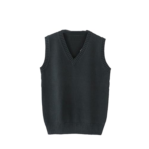 Damen Ärmelloser Pullover V-Ausschnitt Klassischer Strickpullover Mode Retro Weste, Dunkel En8, XL von Generic