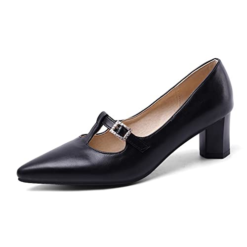 Damen-Absatzkleid mit Spitzen Zehen, Pumps, zum Hineinschlüpfen, Arbeit, Student, Party, Kleid, Hochzeit, Braut, Party, Gelegenheit, Outdoor-Schuhe, 5,5 cm (Schwarz 3.5 UK) von Generic