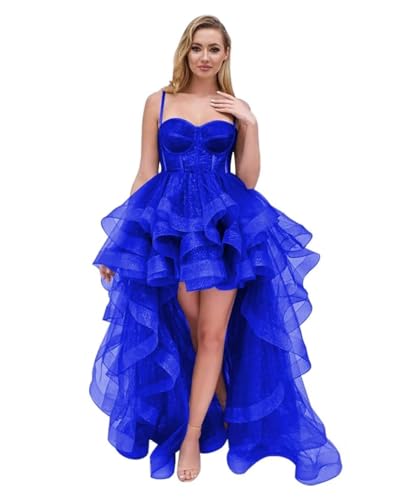 Damen-Abschlussballkleid Aus TüLl,SpaghettiträGer,Ballkleid,Hoch,Tief,Geschwollenes Heimkehrkleid,Geschichtete RüSchen,Prinzessinnenkleider von Generic