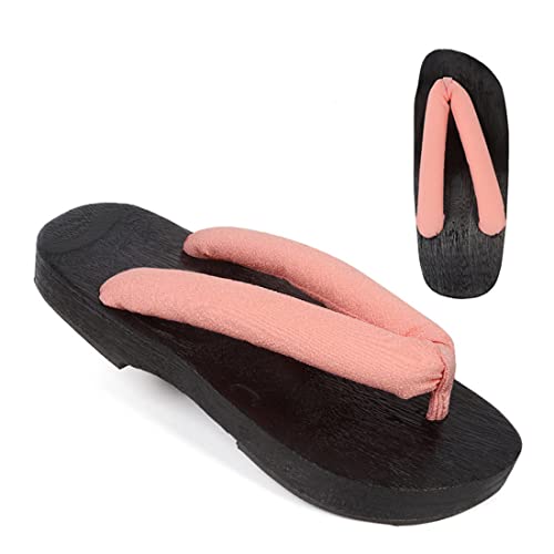 Damen Anime Cosplay Clog Schuhe für Tanjirou Japanische Sandalen Geta Holz Anti-Rutsch Flip-Flops Prop Oshitari (Rosa,42) von Generic