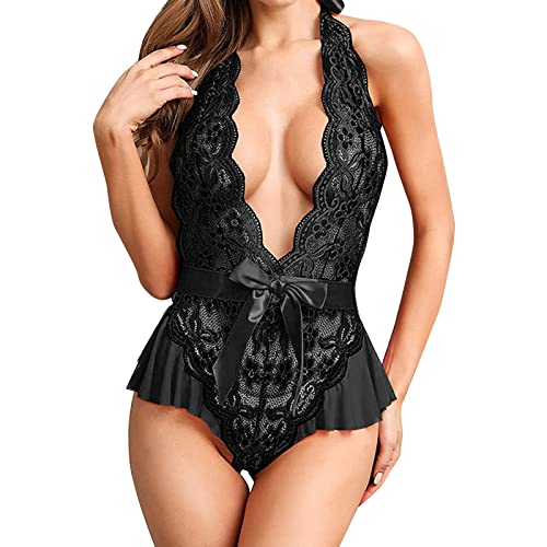 Damen Babydoll Body Sexy Spitze Set Reizwäsche Set Offener Schritt GroßE BrüSte ReizwäSche Lingerie Dessous Damen Sex Baby Dolls Negligees Damen Erotic Dessous von Generic