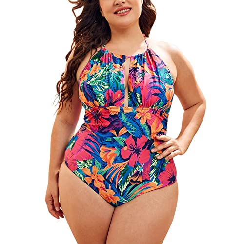 Damen Badeanzug, Badeanzug Damen Große Größe, Badeanzüge für Damen Bauch Weg, Einteiler Schwimmanzug, Damen Schlankheits Sommer, Einteilige Bademode Swimsuit von Generic