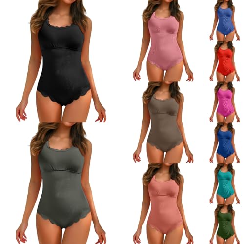 Damen Badeanzug Badeanzüge Einteilige Bauchweg Bademode Swimsuit One Piece Push Up Badeanzüge Plus Size Badebekleidung Sommer Schwimmanzug Einfarbig Weich Monokini von Generic