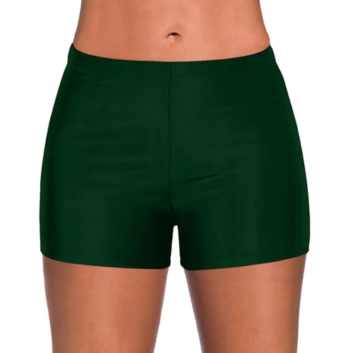 Damen Badeshorts Bikinihose Badehose Schnell Trocknende Boardshorts Bauchkontrolle Schwimmshorts Wassersport Boxershorts Bauch Weg Sport Bikini Shorts Strandshorts Bauchweg (XXY1-Green, L) von Generic