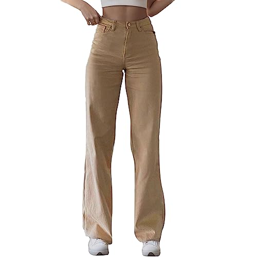 Damen Baggy Jeans Y2K Low Waist Vintage Hose mit Taschen Schlaghose Cargo Pants Fashion Cargohose Streetwear für Frauen Mädchen von Generic