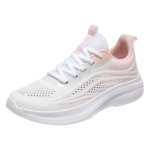 Damen Ballerina Luftpolster Sneaker Runde Zehe Stricken Elegant Dirndl Schuhe Memory Foam Turnschuhe Joggingschuhe Riemen Und Schnalle Lightweight Fitnessschuhe von Generic