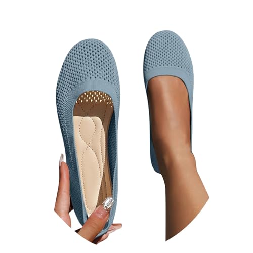 Damen Ballerinas Bequem Slip On Ballerina Schuhe Damen Ballerinas Flats mit atmungsaktivem Strick Rundzehen-Design Mittelfußstütze strapazierfähige Laufsohle leicht flexibel Damen Ballerinas Bequem Slip On Ballerina Schuhe Damen Ballerinas Flats mit atmungsaktivem Strick Rundzehen-Design Mittelfußstütze strapazierfähige Laufsohle leicht flexibel von Generic
