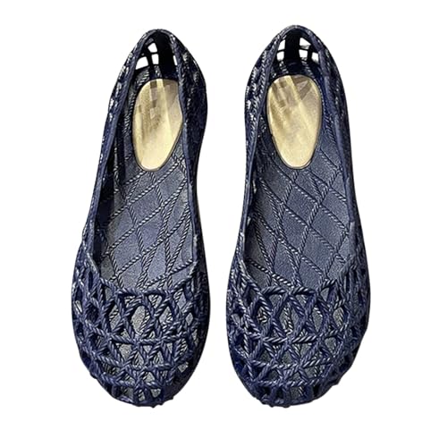 Damen Ballerinas Bequem Slip On Jelly Shoes Flache Pumps Elegant Sommerschuhe Runde Zehe Trachtenschuhe Frauen Sommer Dirndl Schuhe Halbschuhe Damenschuhe Weiche Sportlich Tanzschuhe von Generic