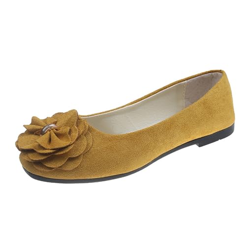 Damen Ballerinas Elegant Flache Schuhe mit Blumen Kunstwildleder Klassische Abendschuhe Weichen Sohle Loafer rutschfest Ballett-Pumps Hochzeitsschuhe Faltbare Ballerina für Alltag, Ausgehen Damen Ballerinas Elegant Flache Schuhe mit Blumen Kunstwildleder Klassische Abendschuhe Weichen Sohle Loafer rutschfest Ballett-Pumps Hochzeitsschuhe Faltbare Ballerina für Alltag, Ausgehen von Generic