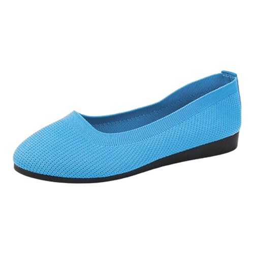Damen Ballerinas Schlupfschuhe rutschfeste Strick-Sneaker Bequeme Atmungsaktive Sportliche Frauen Flache Schuhe Komfortschuhe Grüne Schuhe Damen Mit Absatz Damen Hohe Schuhe Blockabsatz von Generic