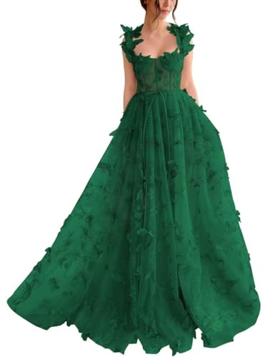 Damen-Ballkleid Aus Tüll Langes Ballkleid Mit Spitzenapplikation 3D-A-Linie Schmetterling Formelles Abend-Partykleid Mit Schlitz Emerald Green 5XL Damen-Ballkleid Aus Tüll Langes Ballkleid Mit Spitzenapplikation 3D-A-Linie Schmetterling Formelles Abend-Partykleid Mit Schlitz Emerald Green 5XL von Generic