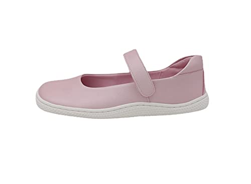 Damen-Barfuß-Leder, flache Ballerina-Sohle, breite Zehenbox, rose, 39 EU von Generic