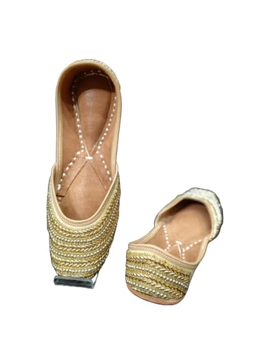 Damen-Bauch, Punjabi, Jutti, Hochzeit, Khussa, Braut, ethnisch, Mojari, Mode, Größe 5–11 DLY, Design D, 35 EU von Generic