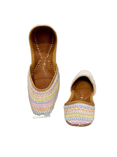 Damen-Bauch, Punjabi, Jutti, Hochzeit, Khussa, Braut, ethnisch, Mojari, Mode, Größe 5–11 DLY, Design G, 41 EU von Generic