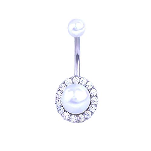 Damen Bauchnabelpiercing, Körperschmuck, Kristall, Zirkonia, rund, Stahl, feine Farbe, Handwerk von Generic