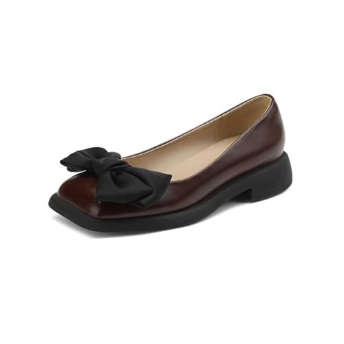 Damen Bequemer Slip-On Casual Fliege Loafer Quadratisch Geschlossene Zehenpartie Ballerinas Weiche Unterstützung Tägliche Wanderschuhe,Braun,42 EU Damen Bequemer Slip-On Casual Fliege Loafer Quadratisch Geschlossene Zehenpartie Ballerinas Weiche Unterstützung Tägliche Wanderschuhe,Braun,42 EU von Generic