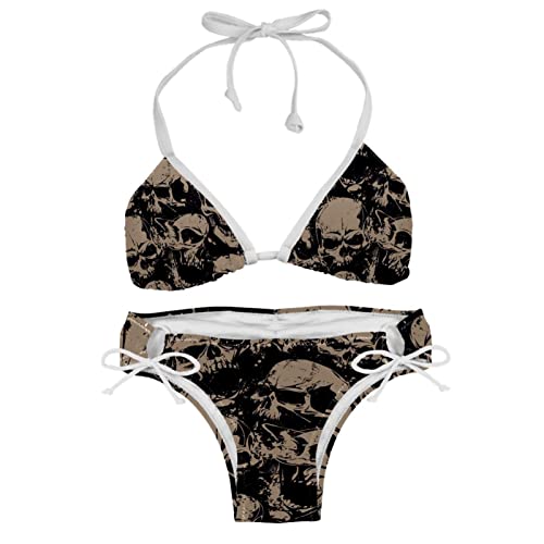 Damen Bikini Badeanzug Bikini Set Schwimmen Totenkopf Grunge, Mehrfarbig, Einheitsgröße/M Damen Bikini Badeanzug Bikini Set Schwimmen Totenkopf Grunge, Mehrfarbig, Einheitsgröße/M von Generic