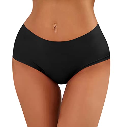 Damen Bikinihose Bauchweg High Waist Badeshorts Schwarz Retro Ruched Badehose Bikini Hosen Badeanzug Slip Klassische Bikini Unterteil Bikinislip für Frauen (I-Black, S) von Generic