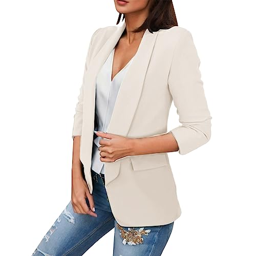 Damen Blazer Leicht Elegant Büro Strickjacke,Cape Blazer Damen,Sommer Blazer Leinen,Blazer Boucle,Blazer Mit Cape Ärmeln,Bolero Blazer,Blazer Damen Altrosa von Generic