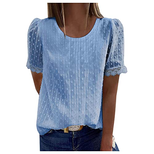 Damen Bluse Casual Kurzarm Frühling Sommer T-Shirt Hemd Spitzenbluse V-Ausschnitt Bequeme Weiß Oberteil Mit Spitze Oberteile Tunika Tops Blusen Sale Spitze Elegant Damenblusen Trachtenbluse S-2XL Damen Bluse Casual Kurzarm Frühling Sommer T-Shirt Hemd Spitzenbluse V-Ausschnitt Bequeme Weiß Oberteil Mit Spitze Oberteile Tunika Tops Blusen Sale Spitze Elegant Damenblusen Trachtenbluse S-2XL von Generic
