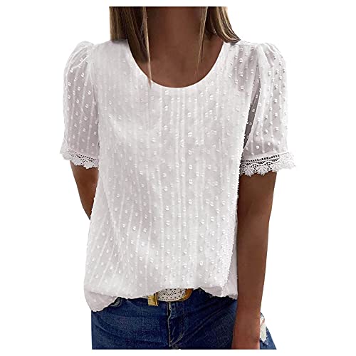 Damen Bluse Casual Kurzarm Frühling Sommer T-Shirt Hemd Spitzenbluse V-Ausschnitt Bequeme Weiß Oberteil Mit Spitze Oberteile Tunika Tops Blusen Sale Spitze Elegant Damenblusen Trachtenbluse S-2XL Damen Bluse Casual Kurzarm Frühling Sommer T-Shirt Hemd Spitzenbluse V-Ausschnitt Bequeme Weiß Oberteil Mit Spitze Oberteile Tunika Tops Blusen Sale Spitze Elegant Damenblusen Trachtenbluse S-2XL von Generic