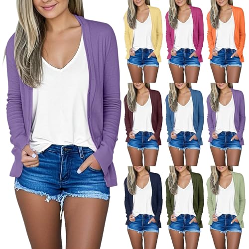 Damen Bolero Elegant, Strickjacke Kurz Bolerojacke Langarm Schulterjacke Festlich Kurze Jacke Zum Kleid Open Front Cardigan Lässige Leichte Jacket Einfarbig Elegante Sweater Oberteile von Generic