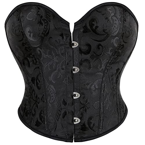 Damen Bustier mit Blumenmuster, Jacquard-Brokatstäbchen, bauchfreies Oberteil, zum Schnüren, kurze Taille, Korsett, Mieder, Sanduhr-Body Shaper, M, S/XL von Generic