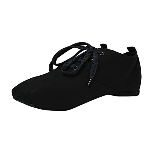 Damen Canvas Tanzschuhe Trainingsschuhe mit weichen Sohlen Ballettschuhe Sandalen Ballettschläppchen Tanzschuhe Jazz Tanzschuhe, Geteilte Sohle Moderner Jazz Schuhe Jazzschuhe (Black, 40) von Generic