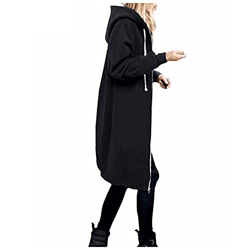 Damen Cardigan Fleecemantel Damen Lang Damen Cardigan Pullover Damen Winter Sweatjacke Damen Lang Große Größen Pullover Damen Winter Lang Kapuzenpulli Damen Sweatjacke Mädchen von Generic