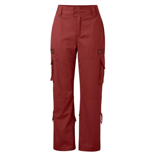 Damen Cargohose Winter, Cargo Pants Women Y2k mit Multi Taschen, Wanderhose Große Größen Lockere Freizeithose Trendy Winterhose Bequem Outdoorhose Modern Arbeitshose Y2k Pants von Generic