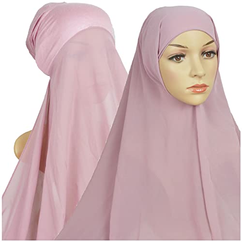 Damen Casual Einfarbig Mehrfarbig Hijab Bandage Kappe Muslim Hijab Leopard Stirnband (4 Pink, Einheitsgröße) von Generic