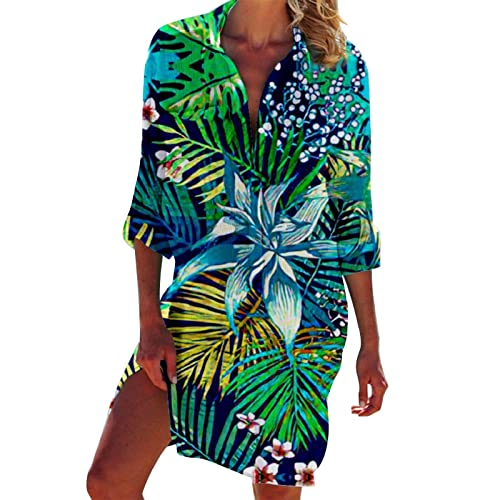 Damen Casual Kurzarm Hawaiihemd Blumenmuster Strand Hawaiibluse Funky Hawaiibluse Hawaiihemd Longbluseover Knopfleiste lässig Strand Blusen Damen Casual Kurzarm Hawaiihemd Blumenmuster Strand Hawaiibluse Funky Hawaiibluse Hawaiihemd Longbluseover Knopfleiste lässig Strand Blusen von Generic