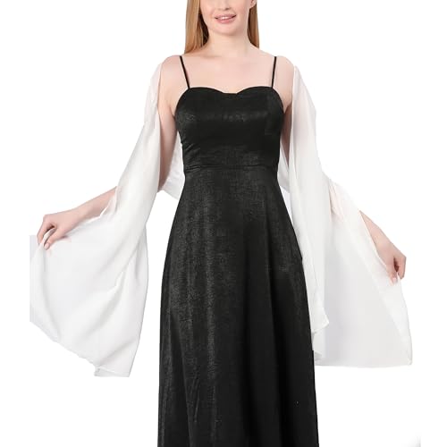 Damen Chiffon Tücher Schal Stola Halstuch für Abendkleider leichter weicher Chiffonschal Wraps Eleganter Schultertuch Schaltuch für Hochzeit Braut Party von Generic