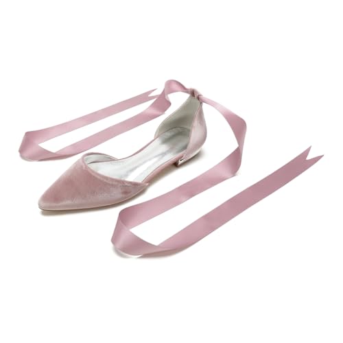 Damen Comfy Velvet Pointed - Toe Hochzeit Braut Flats: Schleifenakzente - ideal für Hochzeiten und Partys,Rosa,42 EU Damen Comfy Velvet Pointed - Toe Hochzeit Braut Flats: Schleifenakzente - ideal für Hochzeiten und Partys,Rosa,42 EU von Generic
