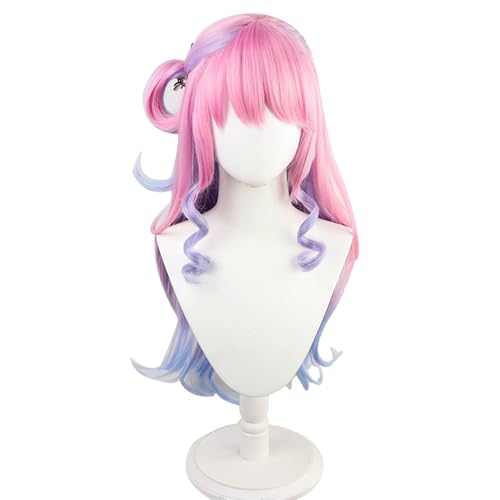 Damen Cosplay Perücke Für Himemori Luna Rosa Farbverlauf Lila Langes Lockiges Synthetisches Haar Anime Halloween Karneval Comic Ausstellung Cosplay Haar von Generic