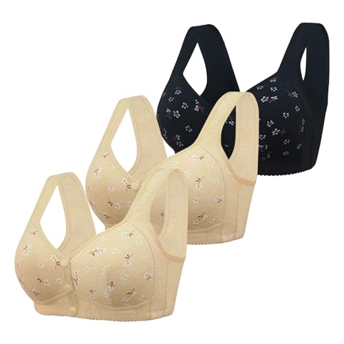 Damen Daisy BH mit Vorderverschluss aus Baumwolle, Soft BH mit Druckknopf Vorne ohne Bügel Gepolstert Daisy Bras für Older Women,Senioren Komfortabler Nahtloser Bequemer BH Comfy Bra Damen Daisy BH mit Vorderverschluss aus Baumwolle, Soft BH mit Druckknopf Vorne ohne Bügel Gepolstert Daisy Bras für Older Women,Senioren Komfortabler Nahtloser Bequemer BH Comfy Bra von Generic