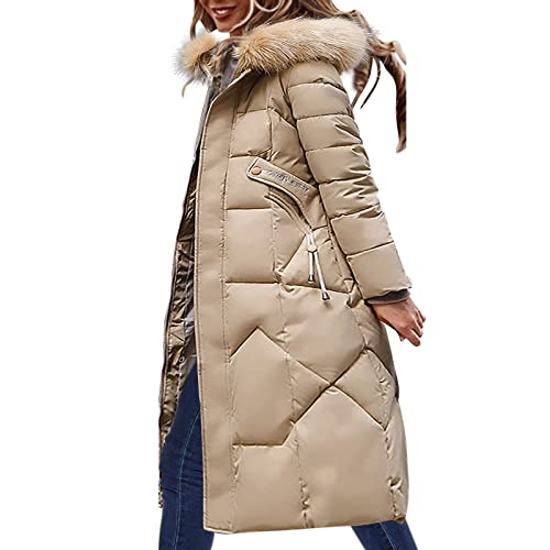 Damen Daunenjacke Lang Mantel Daunenmantel Steppmantel Wintermantel Mit Kapuze Winter Warm Parka Winddicht Jacke Steppjacke Steppmantel von Generic