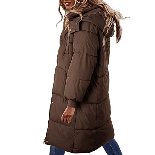 Damen Daunenjacke Lang Mantel Daunenmantel Steppmantel Wintermantel Mit Kapuze Winter Warm Parka Winddicht Jacke Steppjacke Steppmantel von Generic